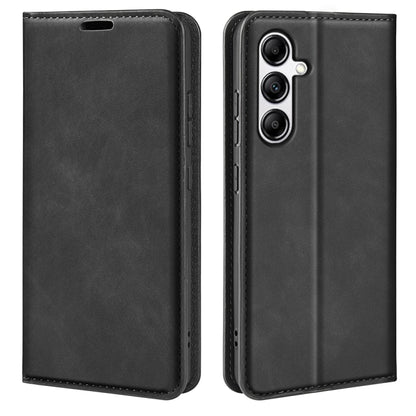 For Samsung Galaxy A34 5G Retro-skin Magnetic Suction Leather Phone Case