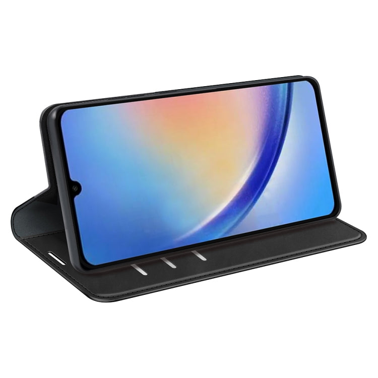 For Samsung Galaxy A34 5G Retro-skin Magnetic Suction Leather Phone Case