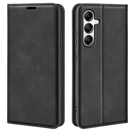 For Samsung Galaxy A34 5G Retro-skin Magnetic Suction Leather Phone Case