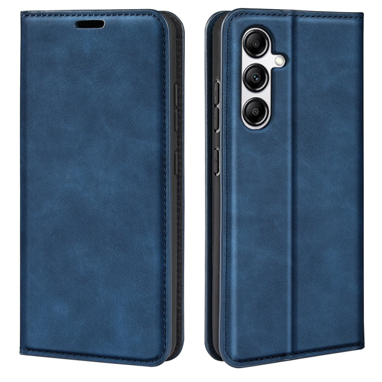For Samsung Galaxy A34 5G Retro-skin Magnetic Suction Leather Phone Case