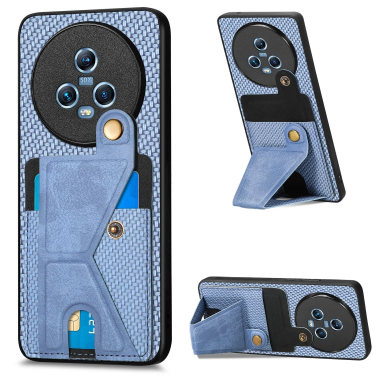 Carbon Fiber Wallet Flip Card K-shaped Holder Phone Case