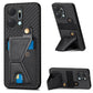 Carbon Fiber Wallet Flip Card K-shaped Holder Phone Case