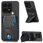 Carbon Fiber Wallet Flip Card K-shaped Holder Phone Case