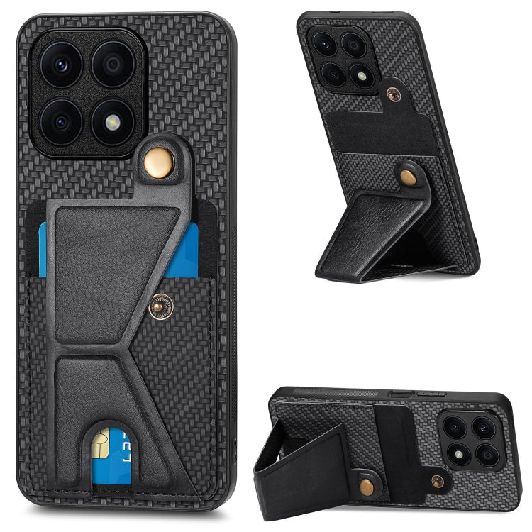 Carbon Fiber Wallet Flip Card K-shaped Holder Phone Case