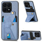 Carbon Fiber Wallet Flip Card K-shaped Holder Phone Case