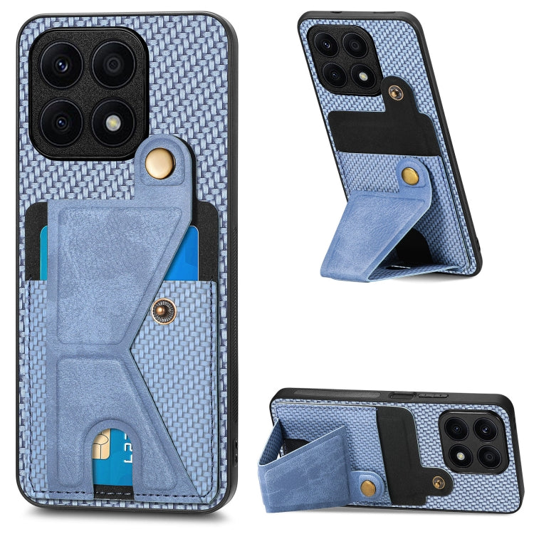 Carbon Fiber Wallet Flip Card K-shaped Holder Phone Case
