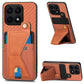 Carbon Fiber Wallet Flip Card K-shaped Holder Phone Case