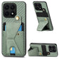 Carbon Fiber Wallet Flip Card K-shaped Holder Phone Case
