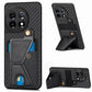 Carbon Fiber Wallet Flip Card K-shaped Holder Phone Case