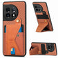 Carbon Fiber Wallet Flip Card K-shaped Holder Phone Case