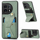 Carbon Fiber Wallet Flip Card K-shaped Holder Phone Case