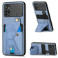 Carbon Fiber Wallet Flip Card K-shaped Holder Phone Case