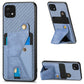 Carbon Fiber Wallet Flip Card K-shaped Holder Phone Case