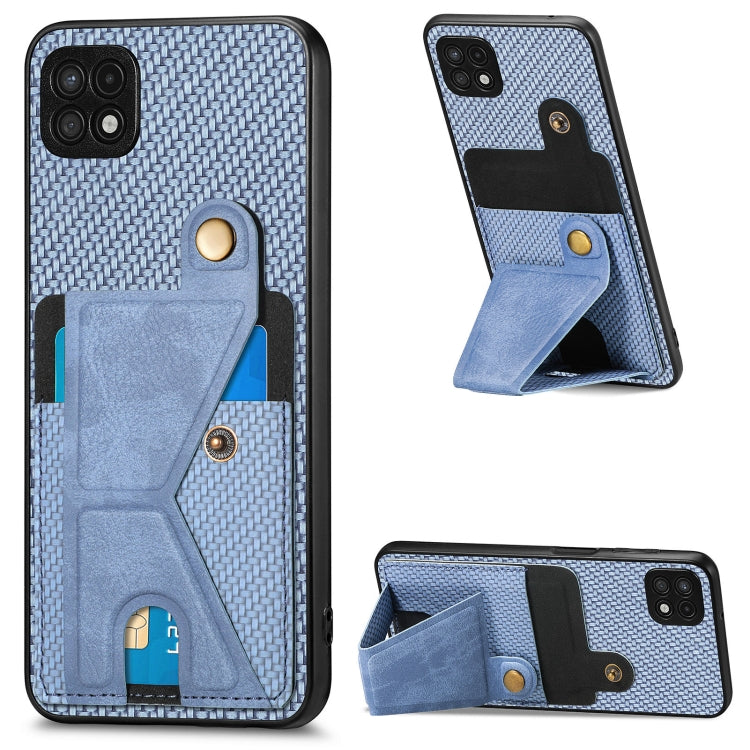 Carbon Fiber Wallet Flip Card K-shaped Holder Phone Case