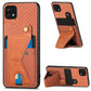 Carbon Fiber Wallet Flip Card K-shaped Holder Phone Case