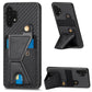 Carbon Fiber Wallet Flip Card K-shaped Holder Phone Case