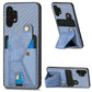 Carbon Fiber Wallet Flip Card K-shaped Holder Phone Case