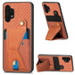 Carbon Fiber Wallet Flip Card K-shaped Holder Phone Case