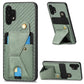 Carbon Fiber Wallet Flip Card K-shaped Holder Phone Case