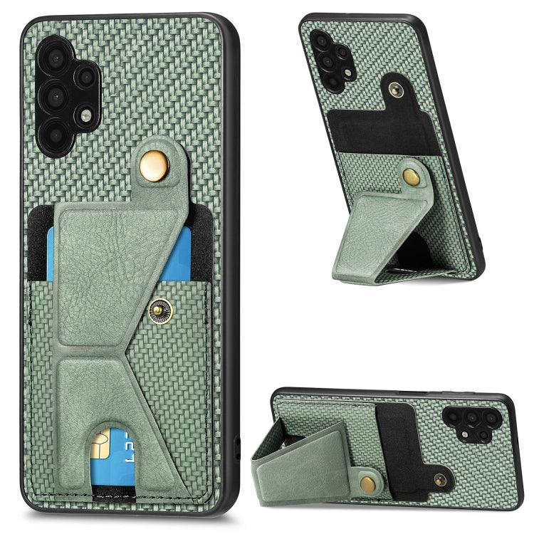 Carbon Fiber Wallet Flip Card K-shaped Holder Phone Case