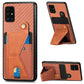 Carbon Fiber Wallet Flip Card K-shaped Holder Phone Case