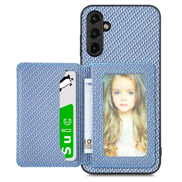 Carbon Fiber Magnetic Card Wallet Bag Phone Case