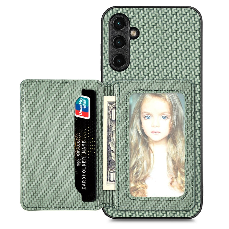 Carbon Fiber Magnetic Card Wallet Bag Phone Case