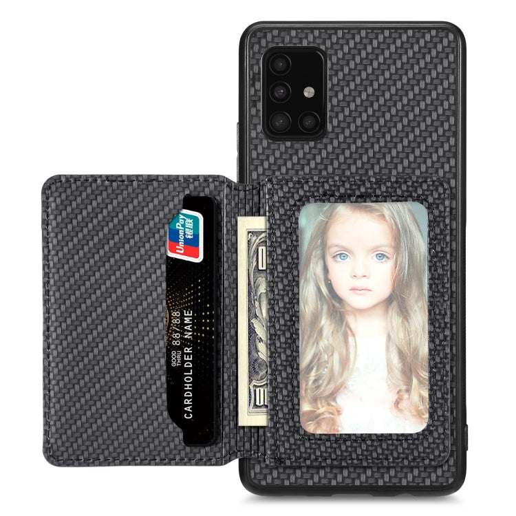 Carbon Fiber Magnetic Card Wallet Bag Phone Case