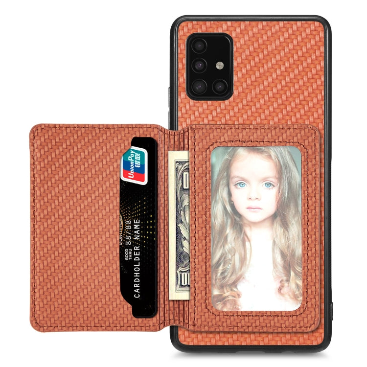 Carbon Fiber Magnetic Card Wallet Bag Phone Case