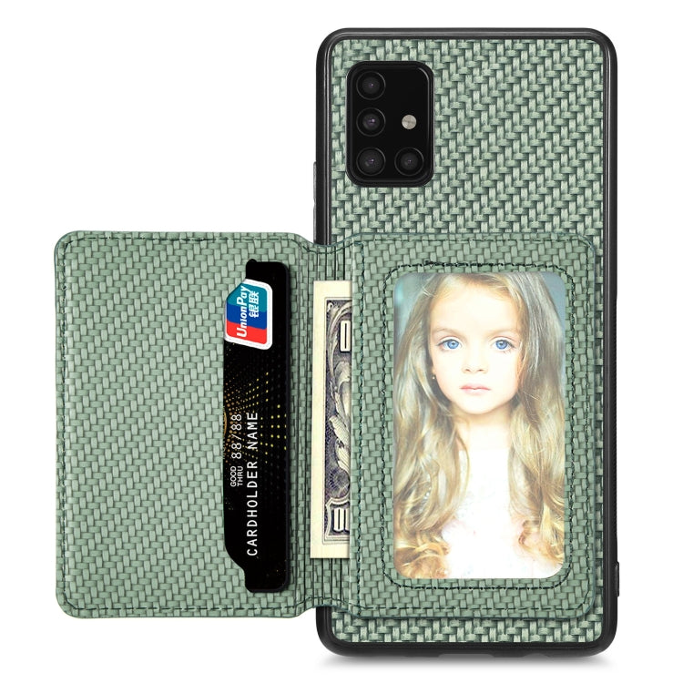 Carbon Fiber Magnetic Card Wallet Bag Phone Case