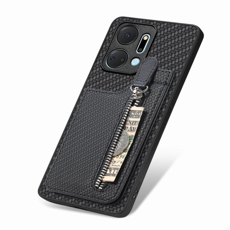Carbon Fiber Vertical Flip Zipper Phone Case