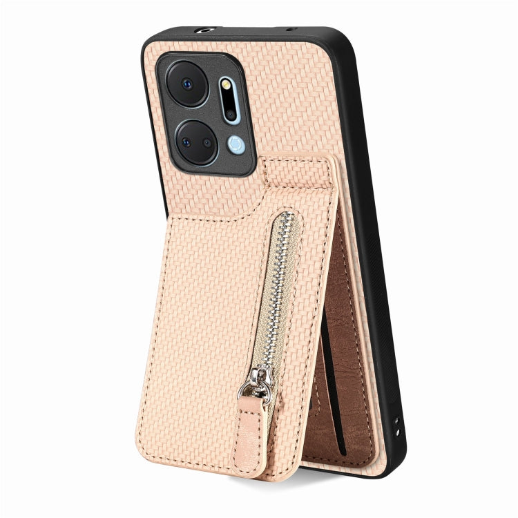 Carbon Fiber Vertical Flip Zipper Phone Case