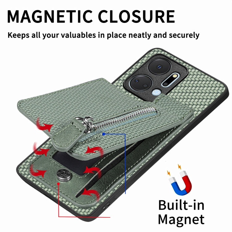 Carbon Fiber Vertical Flip Zipper Phone Case