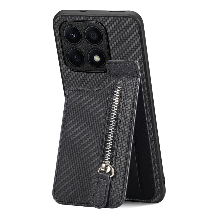 Carbon Fiber Vertical Flip Zipper Phone Case
