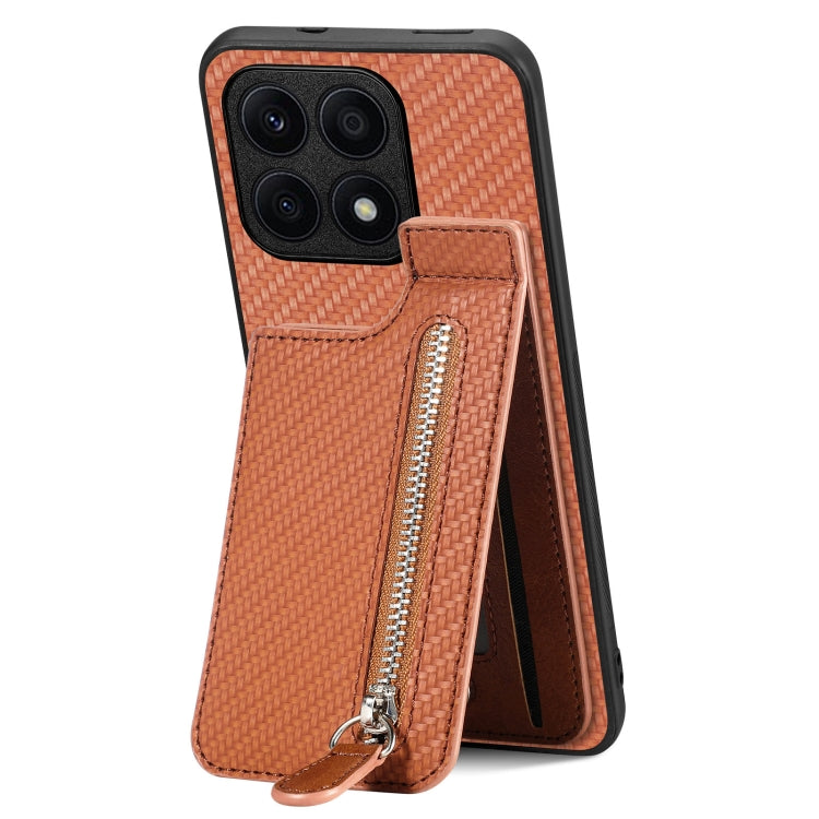 Carbon Fiber Vertical Flip Zipper Phone Case