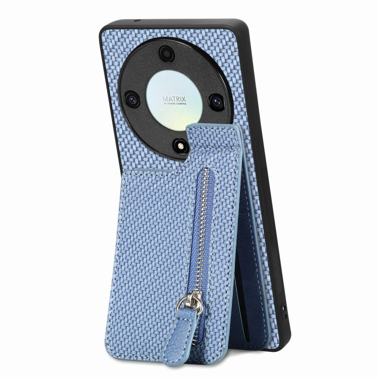 Carbon Fiber Vertical Flip Zipper Phone Case