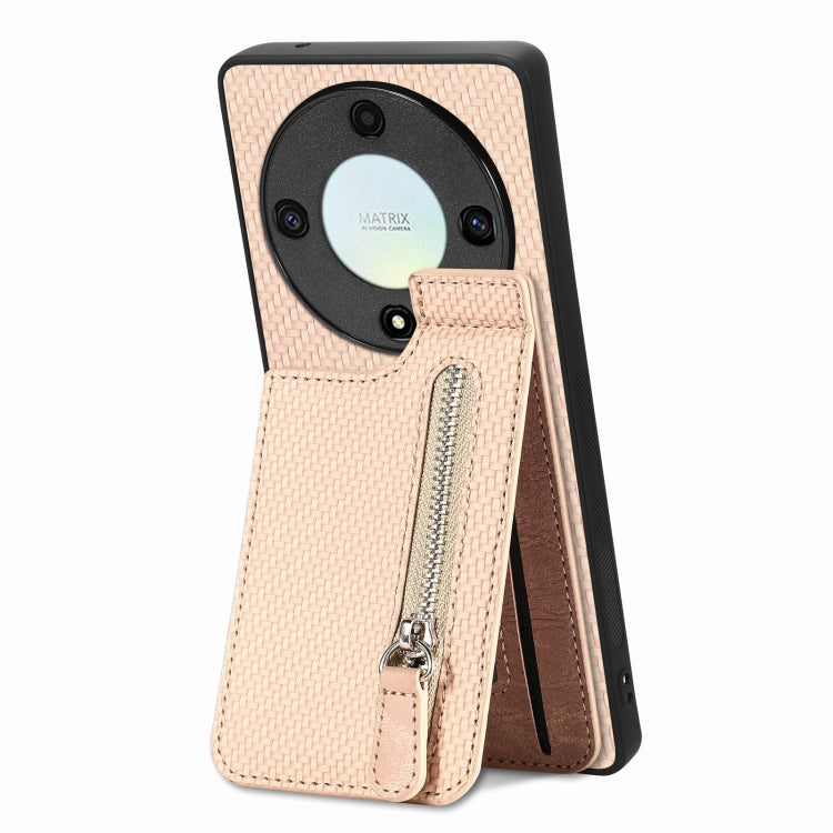Carbon Fiber Vertical Flip Zipper Phone Case