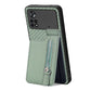 Carbon Fiber Vertical Flip Zipper Phone Case