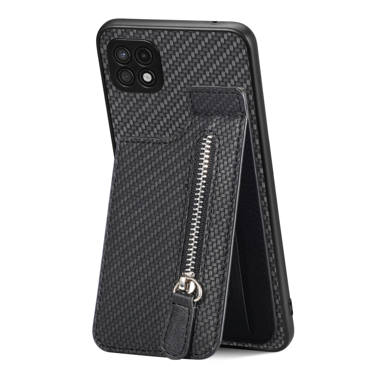 Carbon Fiber Vertical Flip Zipper Phone Case