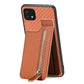 Carbon Fiber Vertical Flip Zipper Phone Case