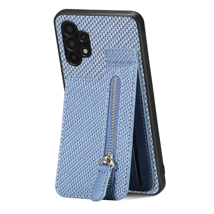 Carbon Fiber Vertical Flip Zipper Phone Case