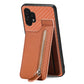 Carbon Fiber Vertical Flip Zipper Phone Case