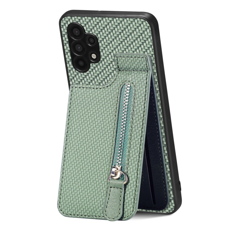 Carbon Fiber Vertical Flip Zipper Phone Case