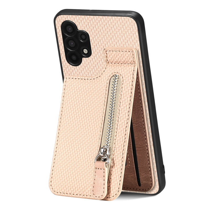 Carbon Fiber Vertical Flip Zipper Phone Case