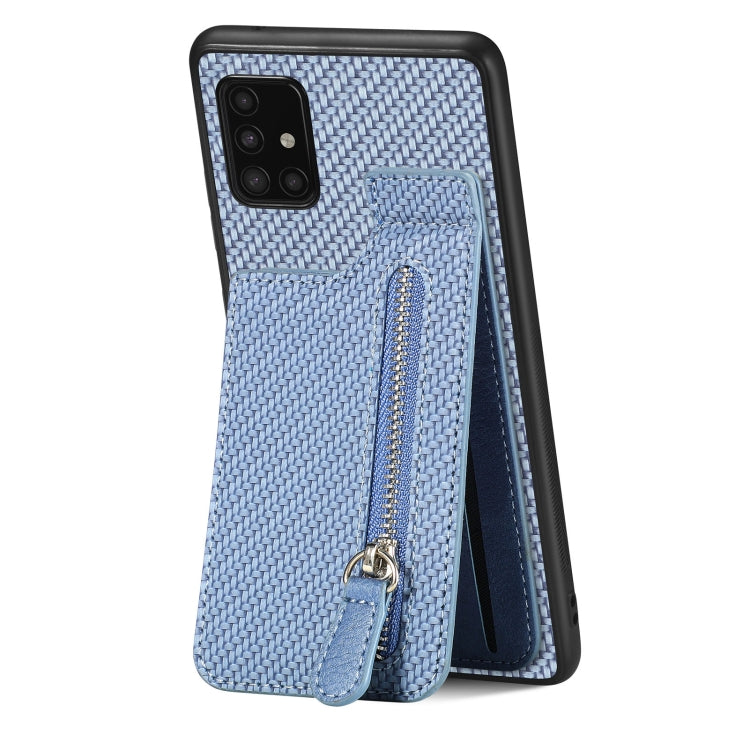 Carbon Fiber Vertical Flip Zipper Phone Case