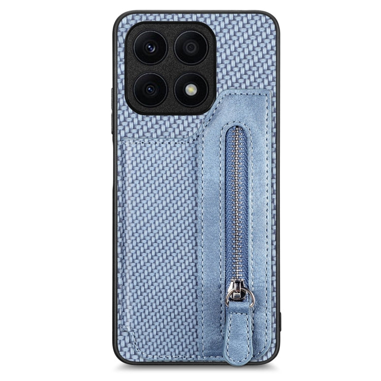 Carbon Fiber Horizontal Flip Zipper Wallet Phone Case