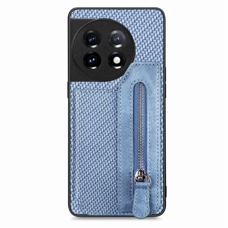 Carbon Fiber Horizontal Flip Zipper Wallet Phone Case