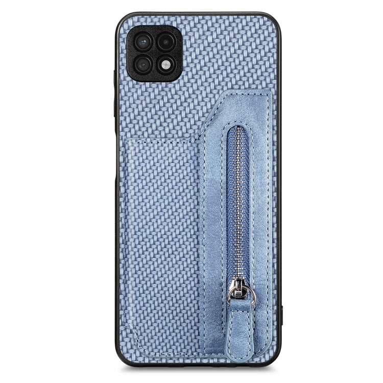 Carbon Fiber Horizontal Flip Zipper Wallet Phone Case