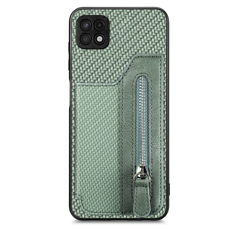 Carbon Fiber Horizontal Flip Zipper Wallet Phone Case