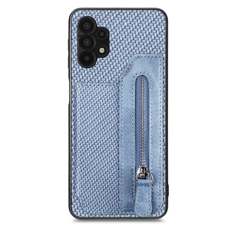 Carbon Fiber Horizontal Flip Zipper Wallet Phone Case